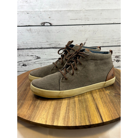 Men's Sperry Tuck Mid Canvas Sneakers US 7 Taupe Brown Lace Up - Picture 1 of 10